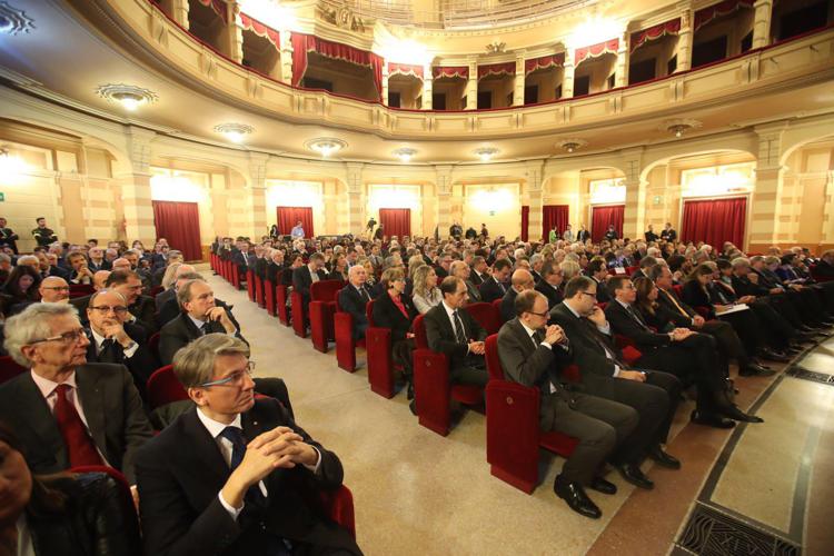 Un momento dell'assemblea congiunta degli industriali di Alessandria-Novara-Vercelli Valsesia