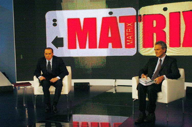 Berlusconi e Rutelli a Matrix per la campagna elettorale elezioni 2006 (Fotogramma) - FOTOGRAMMA