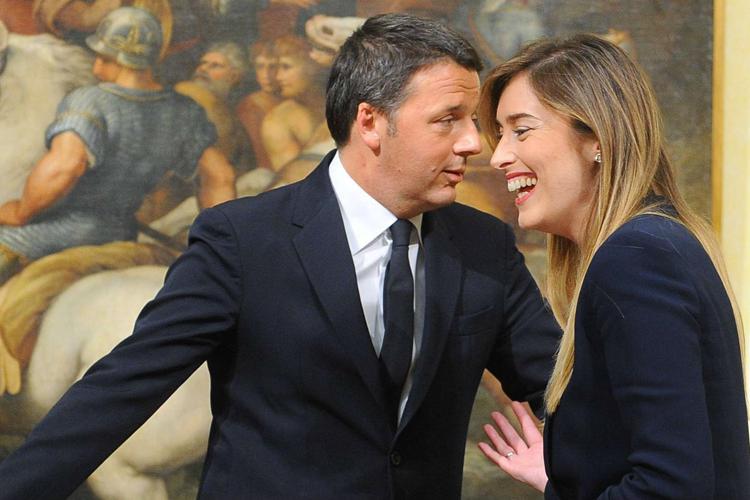 Matteo Renzi e Maria Elena Boschi (Fotogramma)
