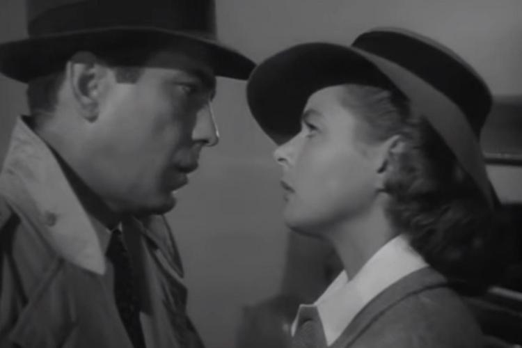 Humphrey Bogart e Ingrid Bergman in 'Casablanca' (fermo immagine da You Tube)