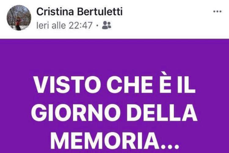 (post Facebook Cristina Bertuletti)