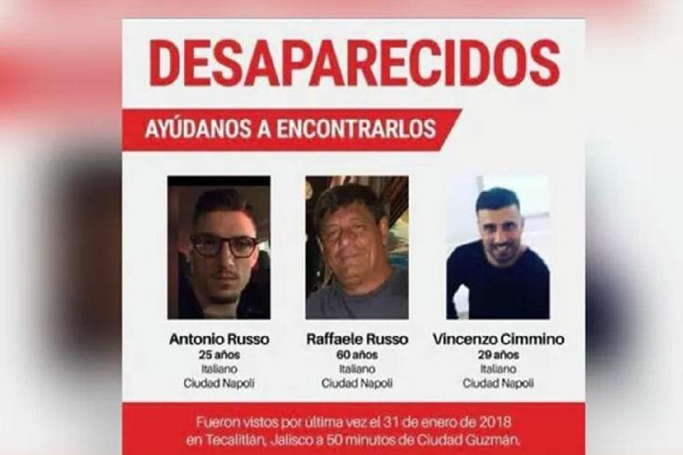 Tre italiani scomparsi in Messico