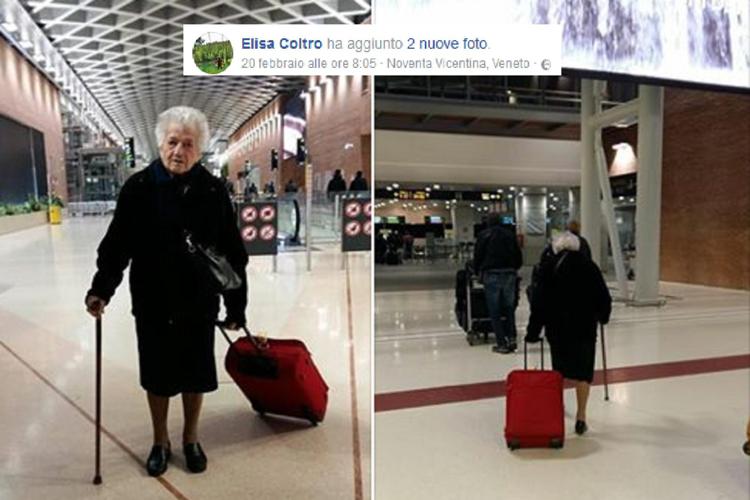 Nonna Irma in partenza per il Kenya nelle foto pubblicate su Facebook dalla nipote Elena Coltro