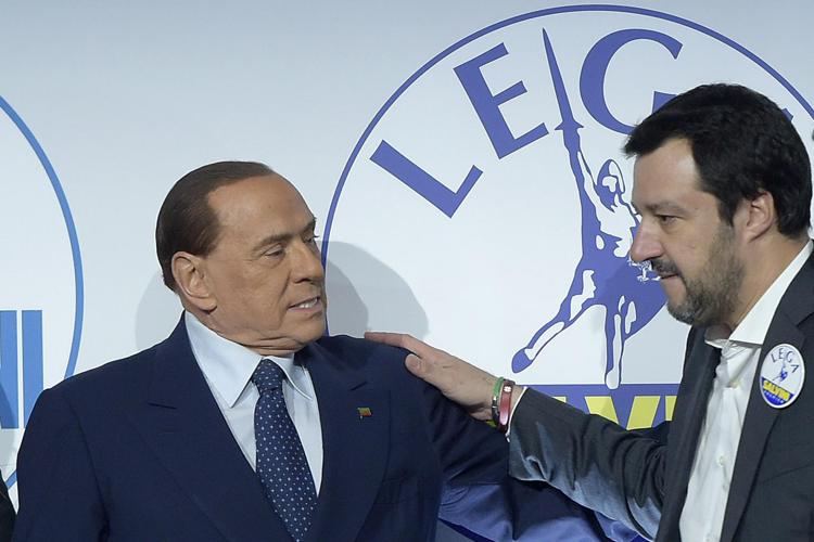 Silvio Berlusconi e Matteo Salvini (FOTOGRAMMA)