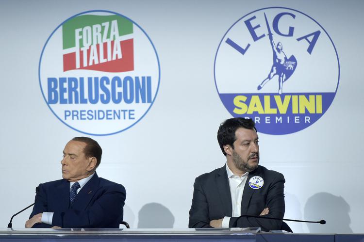 Silvio Berlusconi e Matteo Salvini (FOTOGRAMMA)