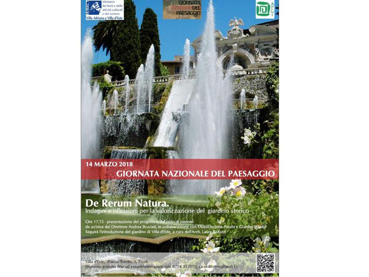 Giornata Nazionale del Paesaggio, presentazione del Ciclo De Rerum Natura. Indagini e riflessioni per la valorizzazione del giardino storico