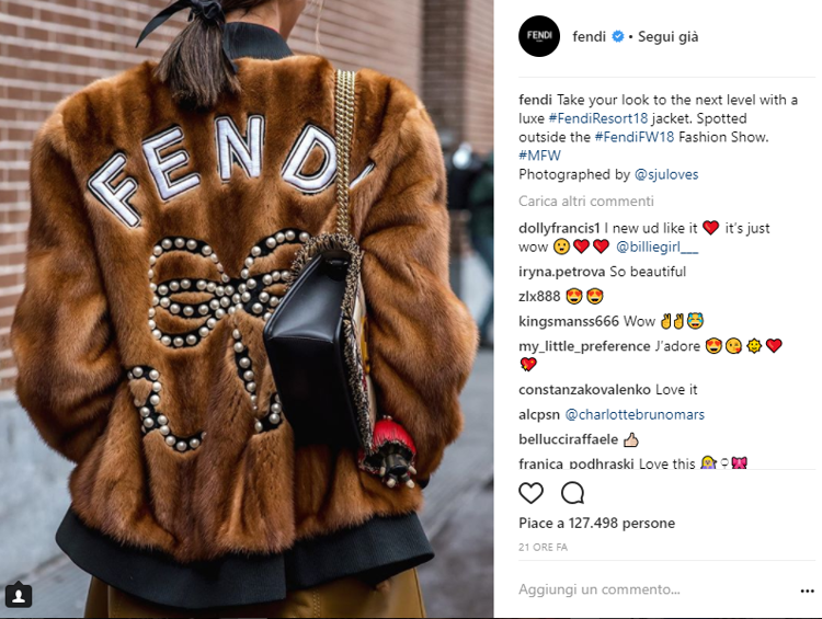 Gucci 're' di Instagram durante #MFW