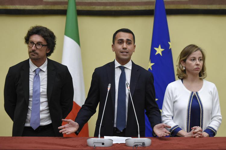 Toninelli, Di Maio e Giulia Grillo (FOTOGRAMMA)