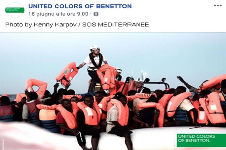 (Foto di Kenny Karpov-Sos Méditerranée/Pagina Facebook 'United Colors of Benetton')