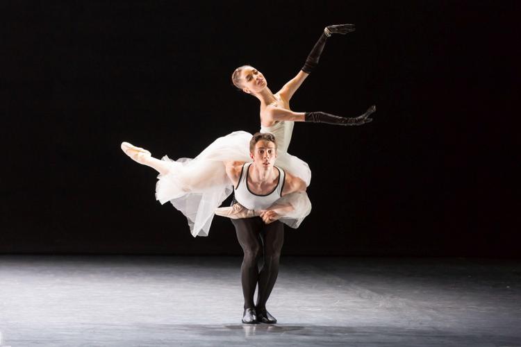 Uno scatto di 'Gymnopédie' il balletto di Roland Petit interpretato al Piermarini dai giovani allievi della Scuola di Ballo dell'Accademia Teatro alla Scala, diretta da Maurizio Vanadia