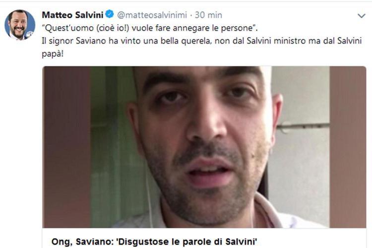 Salvini querela Saviano