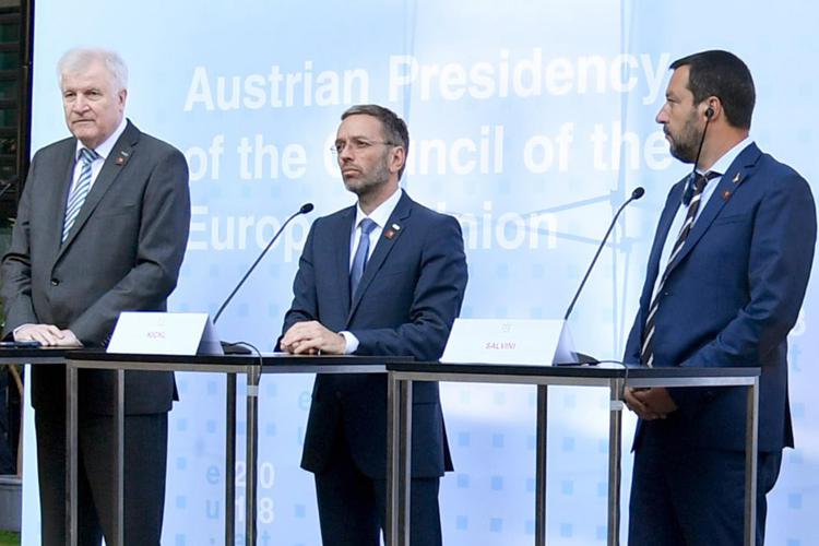 Horst Seehofer, Herbert Kickl e Salvini  (Afp) - AFP