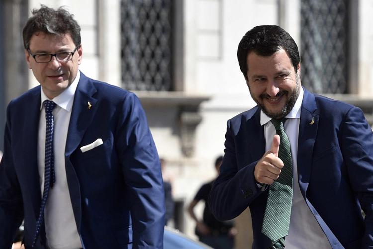Matteo Salvini con Giancarlo Giorgetti (Ipa/Fotogramma) - FOTOGRAMMA