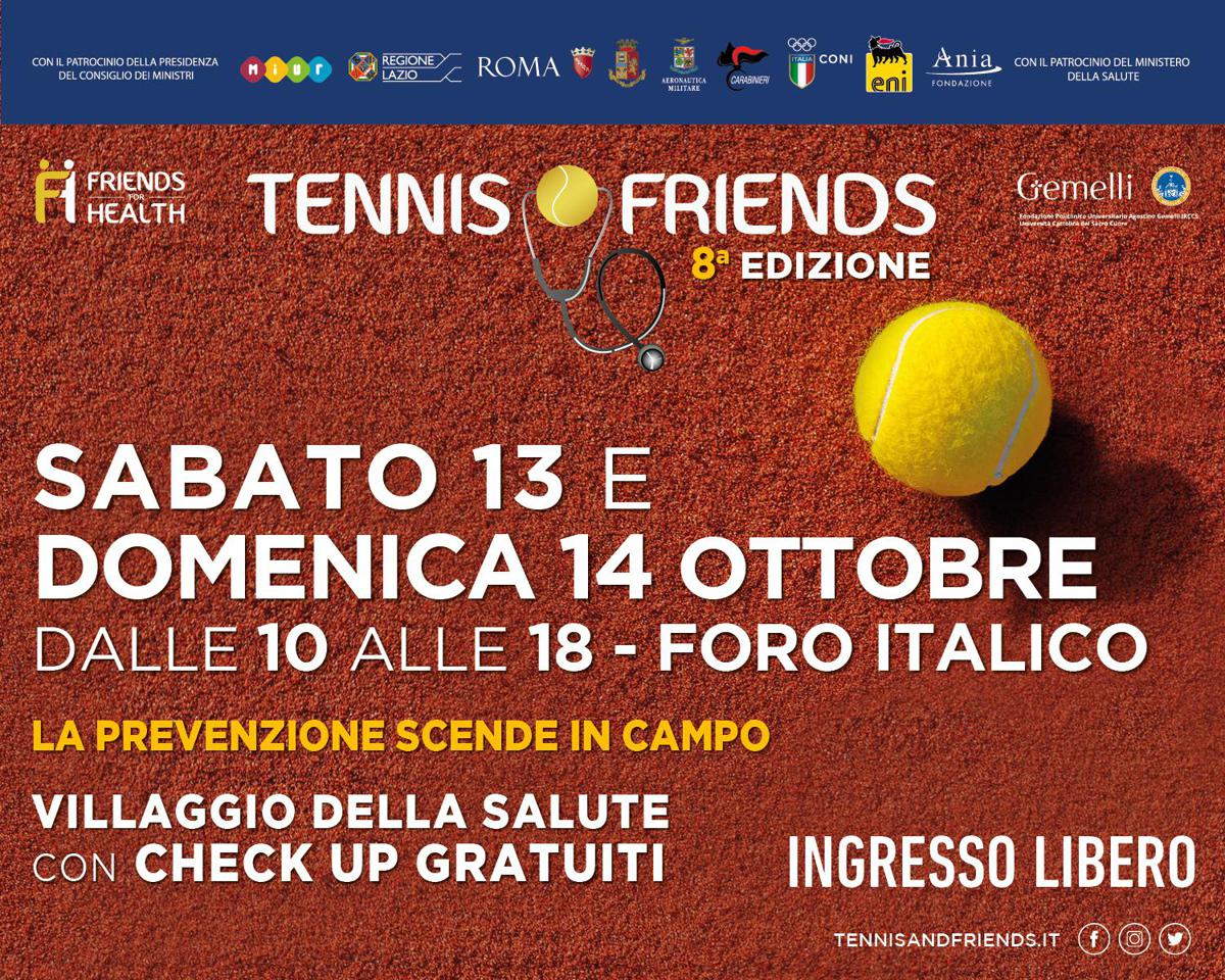 Week end di sport e prevenzione con 'Tennis & Friends'