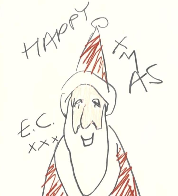 Particolare della copertina di 'Happy Xmas', disegnata da Eric Clapton