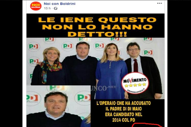(Post Facebook 'Noi con Boldrini' condiviso da Leonardo Marras)