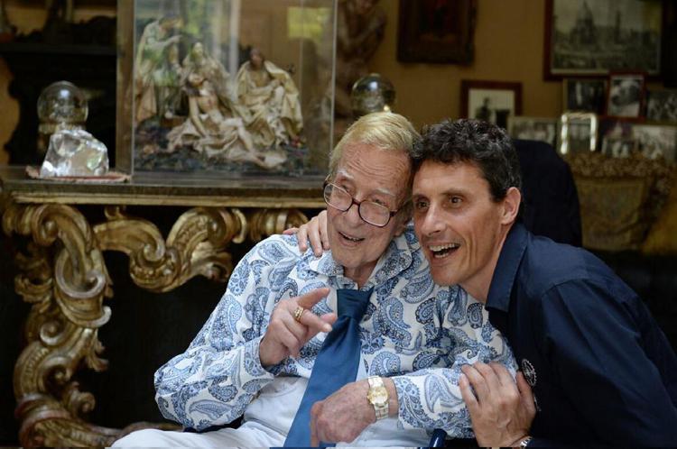 Franco Zeffirelli con il suo assistente storico Stefano Trespidi