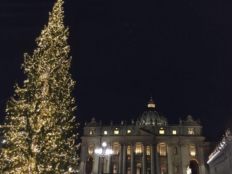 Natale, luci a San Pietro: inaugurati presepe e albero di Natale