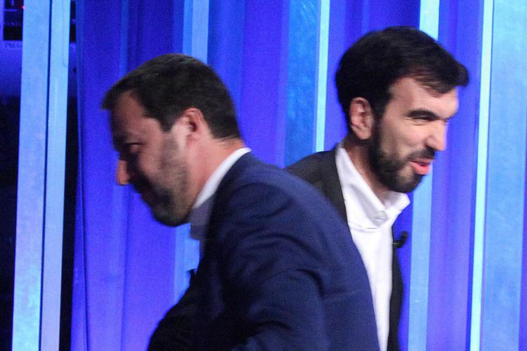 Maurizio Martina e Matteo Salvini (FOTOGRAMMA/IPA)