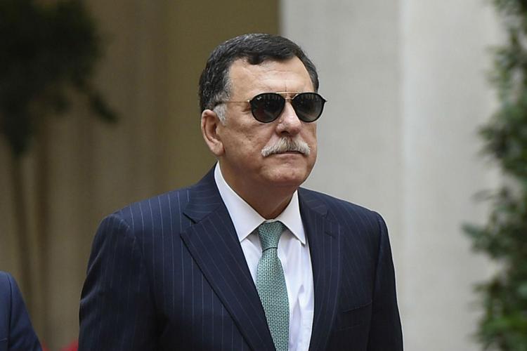 Il presidente del Consiglio presidenziale libico Serraj (Fotogramma)