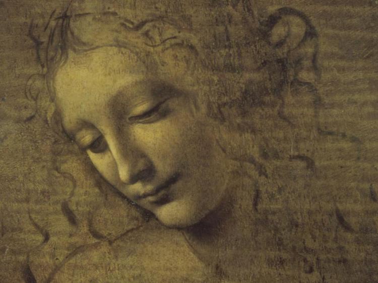 La Scapiliata di Leonardo da Vinci, particolare. 