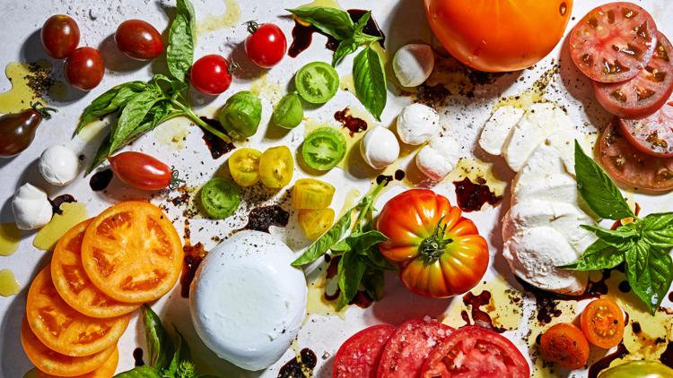 Caprese salad ingredients. MUST CREDIT: Photo by Stacy Zarin Goldberg for The Washington Post. Food styling by Lisa Cherkasky for The Washington Post. - For The Washington Post