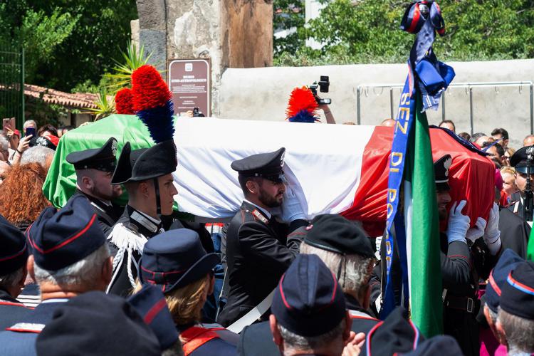 The funeral of slain Carabinieri officer Mario Cerciello Rega held in his native Naples Photo: AFP
