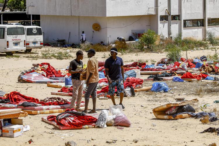 The bombed Tajoura migrant facility Photo: AFP