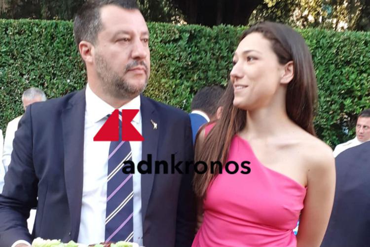 Il vice premier Matteo Salvini e Francesca Verdini (Foto AdnKronos)