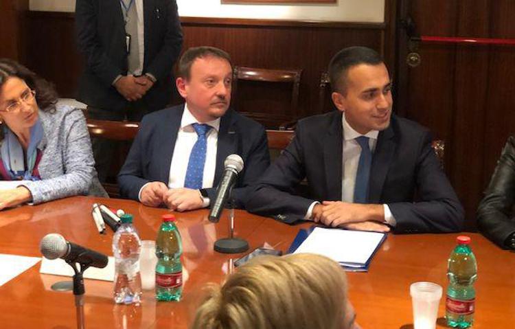 Il sottosegretario Vincenzo Zoccano con il ministro del Lavoro, Luigi Di Maio