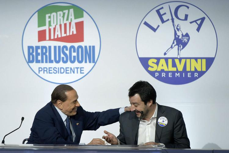 Silvio Berlusconi e Matteo Salvini (Fotogramma)
