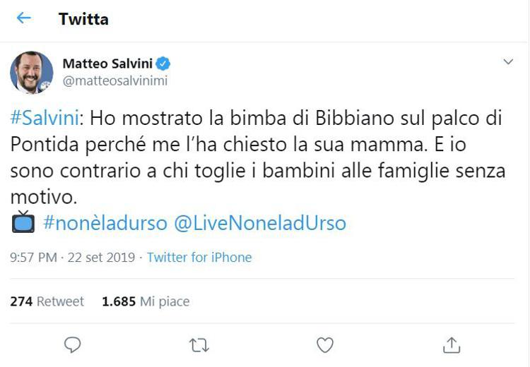 Salvini twitta e Greta torna 