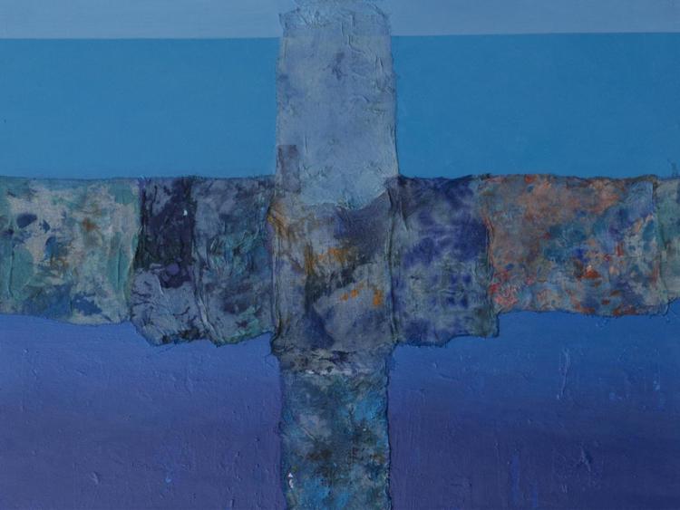 Un particolare del dipinto 'La croce del mare' di Nino De Luca