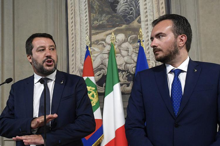 Matteo Salvini e Riccardo Molinari  (FOTOGRAMMA)