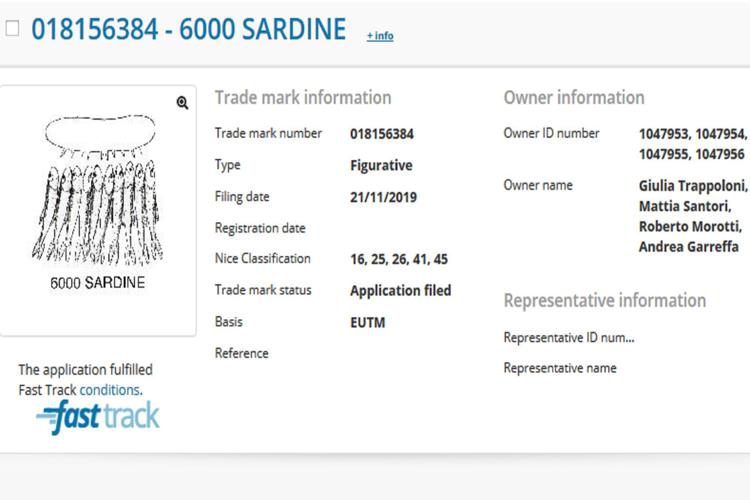 Sardine, registrato il simbolo in Ue