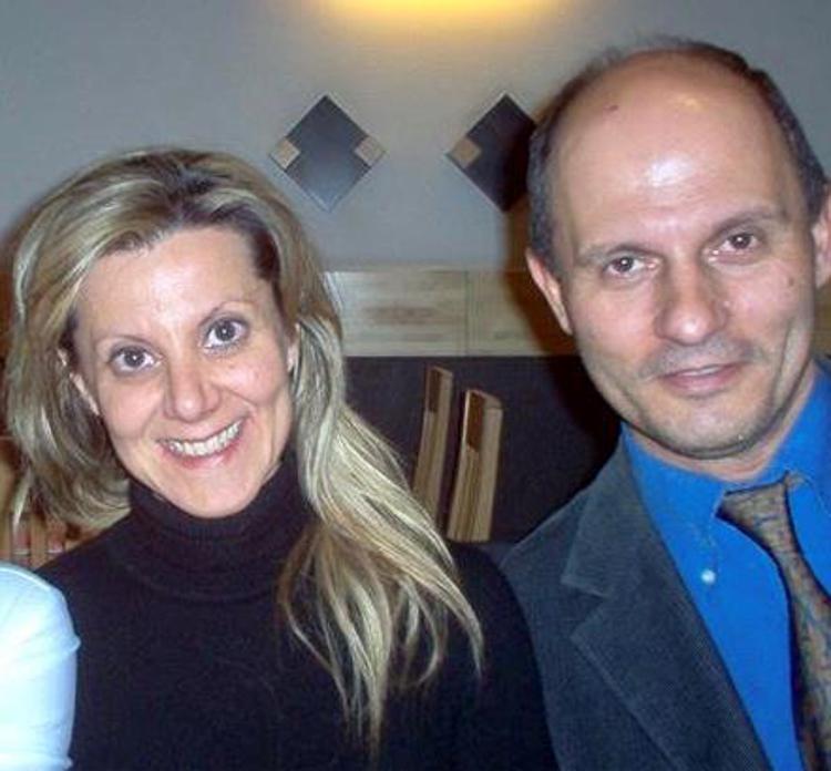 Marina Fontana con il marito morto in un incidente