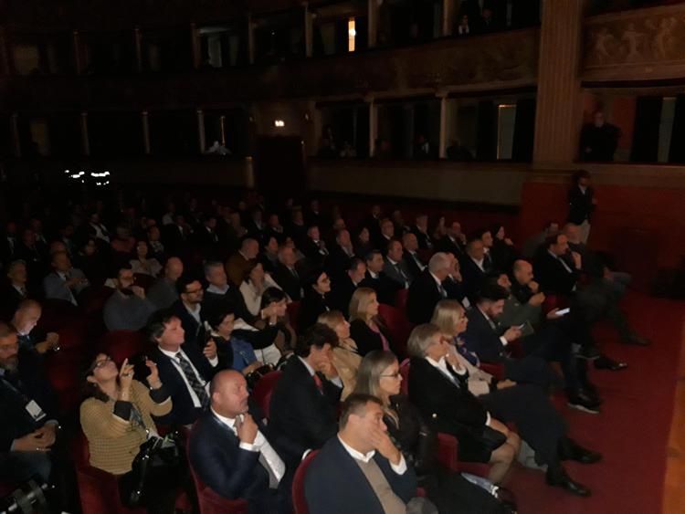 La platea al Forum nazionale Conflavoro Pmi   al teatro Giglio di Lucca (Foto Adnkronos/Labitalia)  