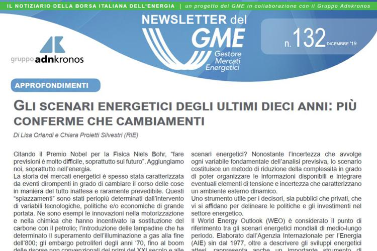 Energia, on line nuovo numero newsletter Gme