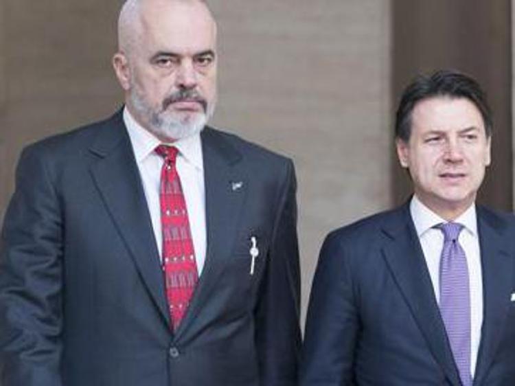 Conte meets Albania's prime minister Edi Rama