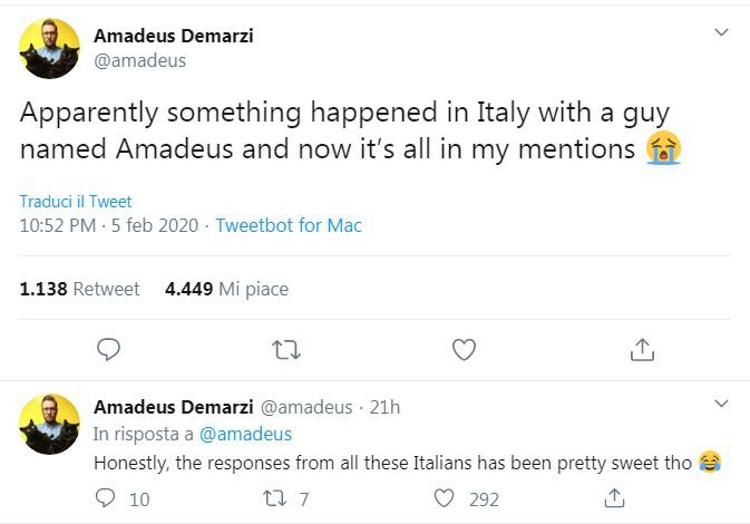 Sanremo: 'Che succede in Italia?',Amadeus 'americano' travolto su Twitter
