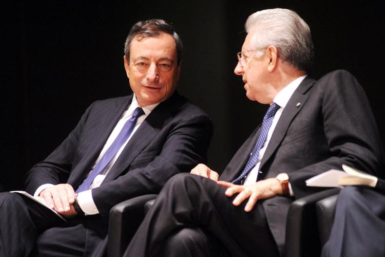 Draghi e Monti (Fotogramma)