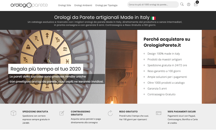 Orologioparete.it : Uno store online dedicato agli orologi da parete Made in Italy in pronta consegna