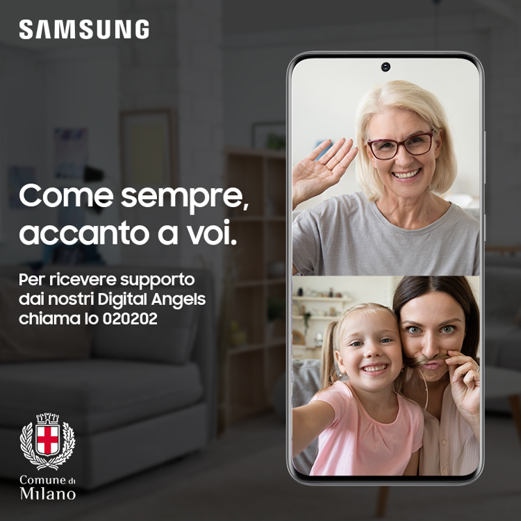 Coronavirus: Samsung supporta 'Milano Aiuta' del Comune di Milano con assistenza over 65