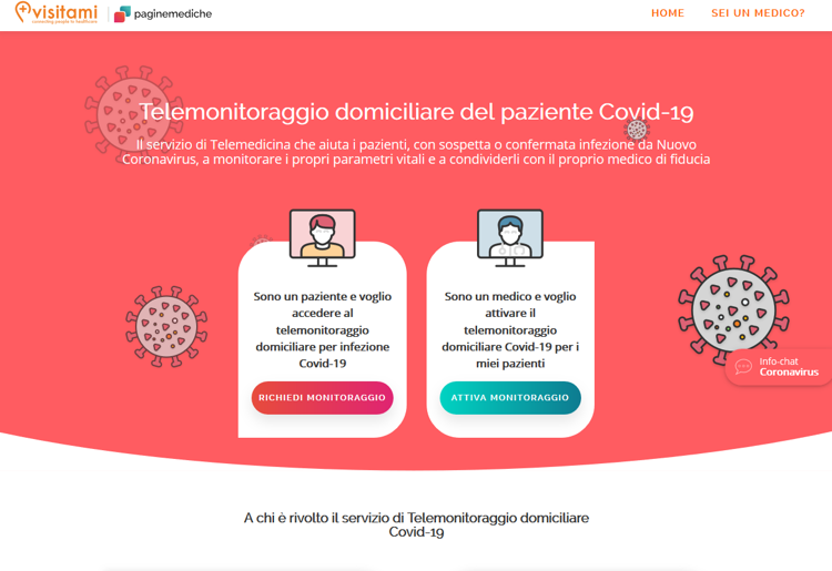 Coronavirus, da Paginemediche info-chat e videomonitoraggio pazienti a casa