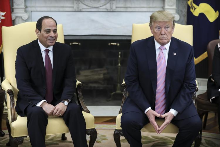 Egyptian President Abdel-Fattah el-Sissi meets with President Donald Trump in the Oval on Tuesday, April 9, 2019Photo for The Washington Post by Oliver Contreras. - For The Washington Post
