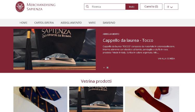 Il brand Sapienza corre in rete. Al via la piattaforma eCommerce per il merchandising dell'Ateneo