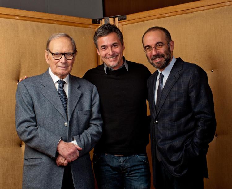 Ennio Morricone, Marco Patrignani e Giuseppe Tornatore (ph Marco D'Elia)