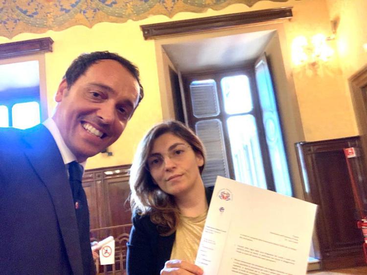 Viceministra Laura Castelli con Alessandro Circiello portavoce Federcuochi 