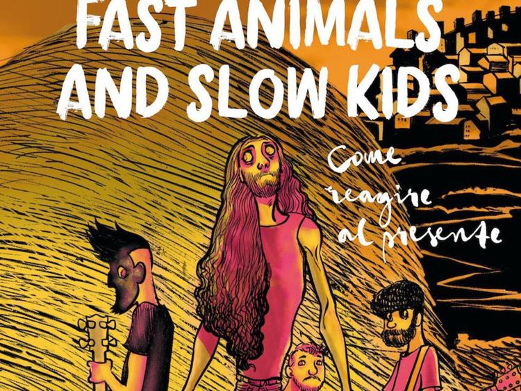 dettaglio della cover del fumetto sui Fask, ''Fast Animals and Slow Kids - Come reagire al presente'' 
