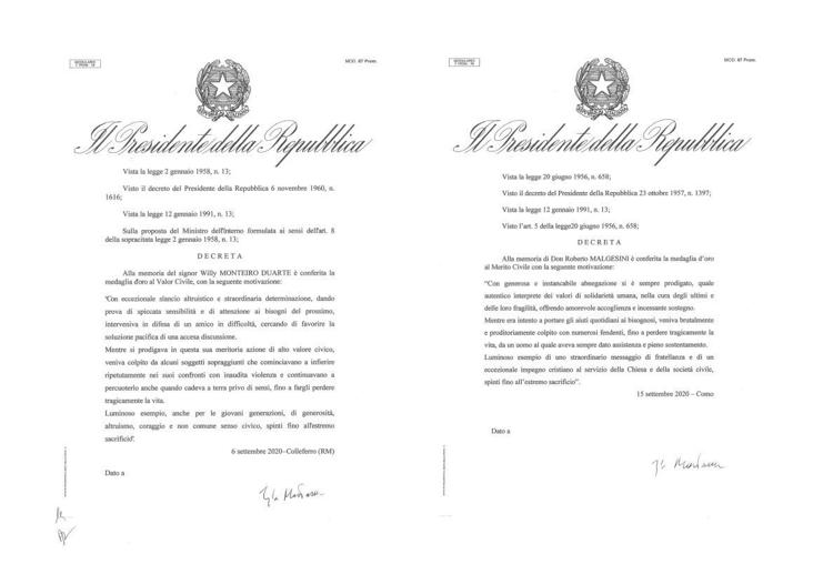 Il decreto firmato da Mattarella (Twitter /Quirinale)